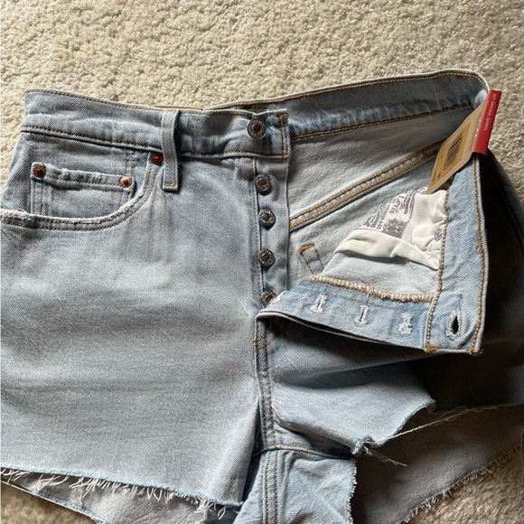 Levi's Women's Faded Blue Jean Shorts - Picture 3 of 11